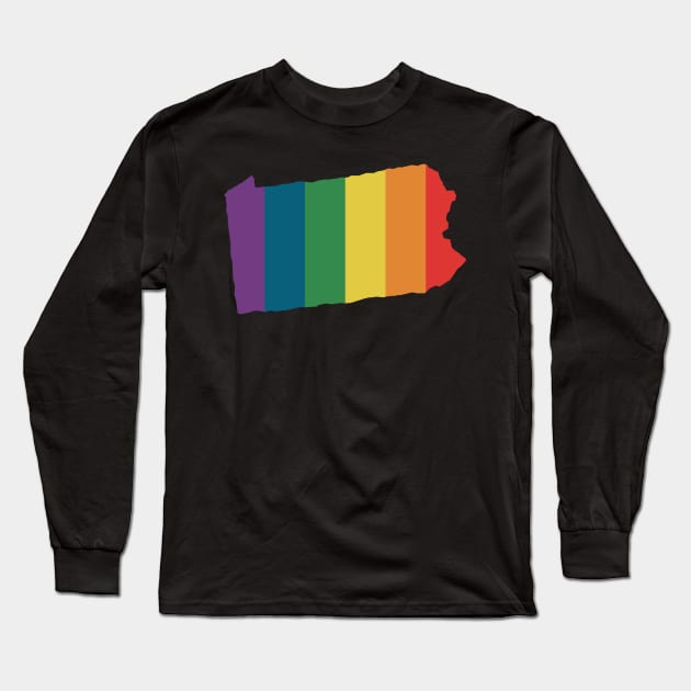 Pennsylvania State Rainbow Long Sleeve T-Shirt by n23tees